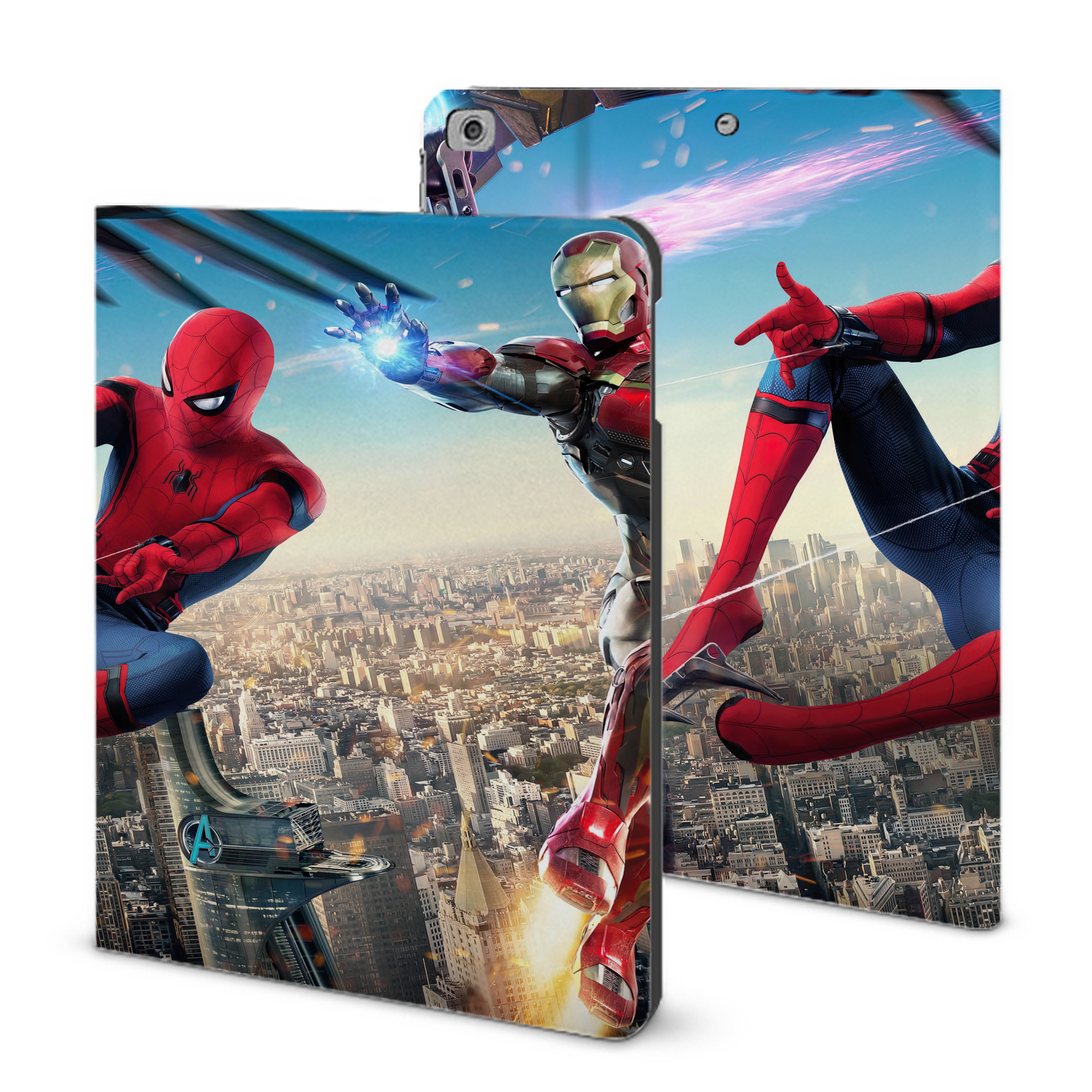 （画像用） Spider Man スパイダーマン IPad ケース ブック型 PUレザー TPU 耐衝撃 軽量 薄型 ペン収納なし 全面保護 IPad 各モデル対応